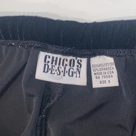 HP🎉Chico's Black Velvet Pull On Elastic Waist Loose Fit Holiday Pants 16 or XL - Picture 3 of 9